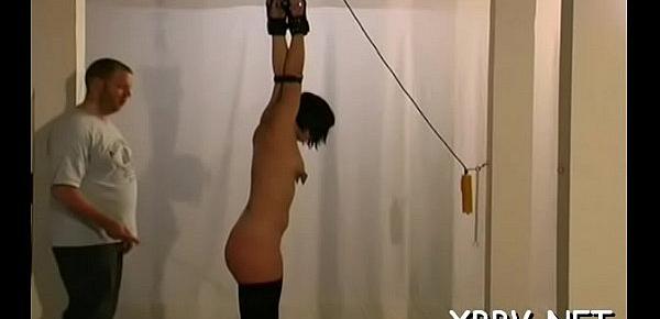  Tied up woman forced to endure severe sadomasochism xxx moments